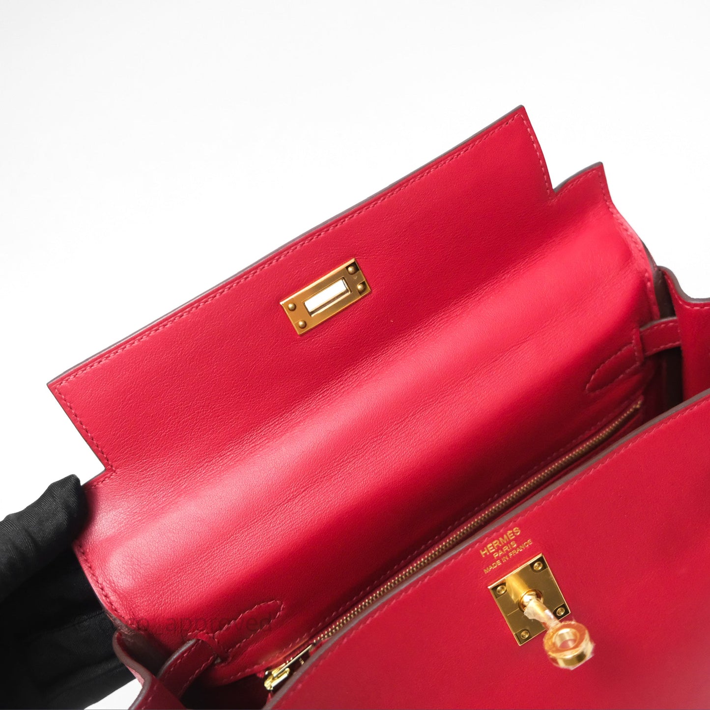Hermès Kelly II 25 Retourne Swift Rouge Piment 5X Gold Hardware