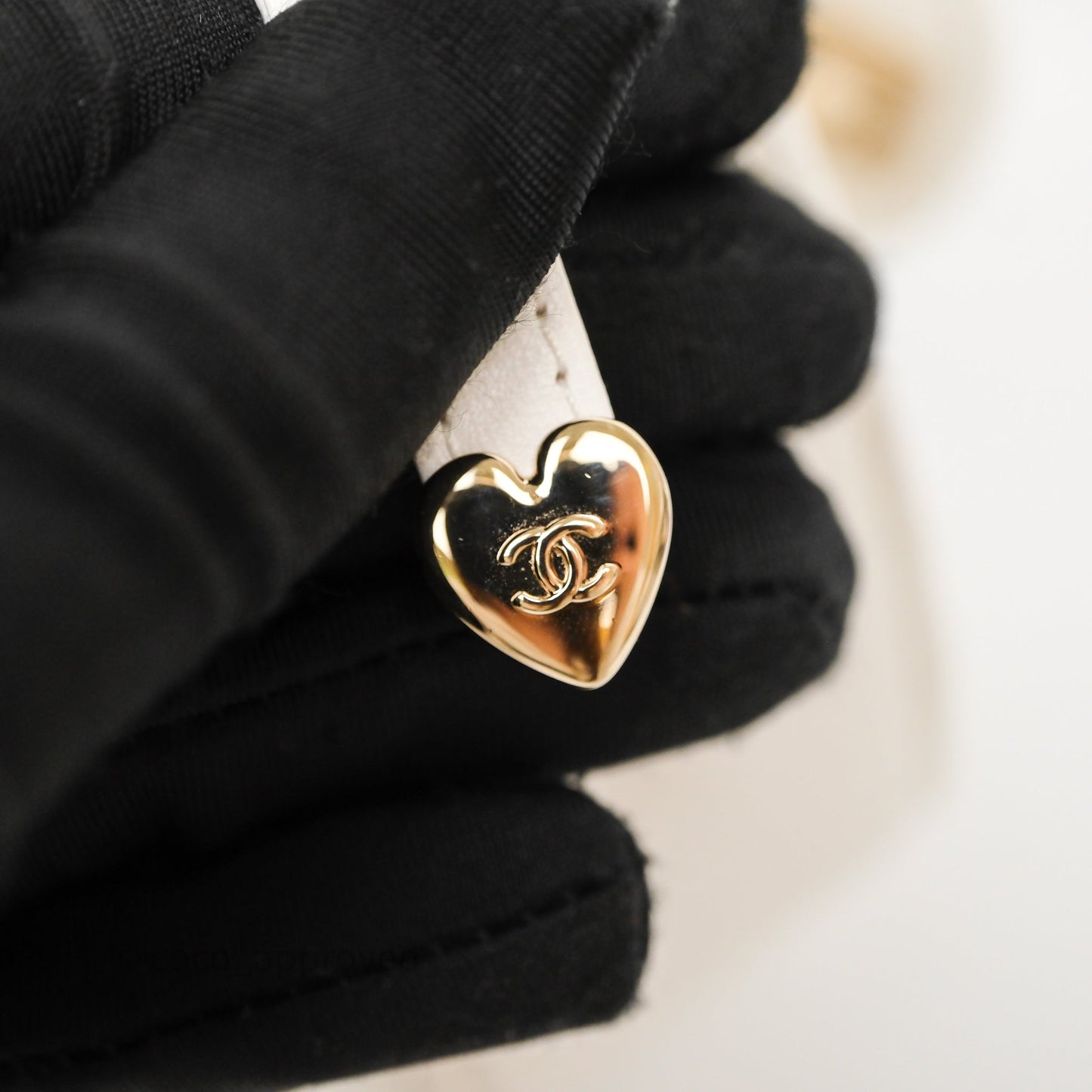 Chanel Large Heart Bag White Lambskin Gold Hardware