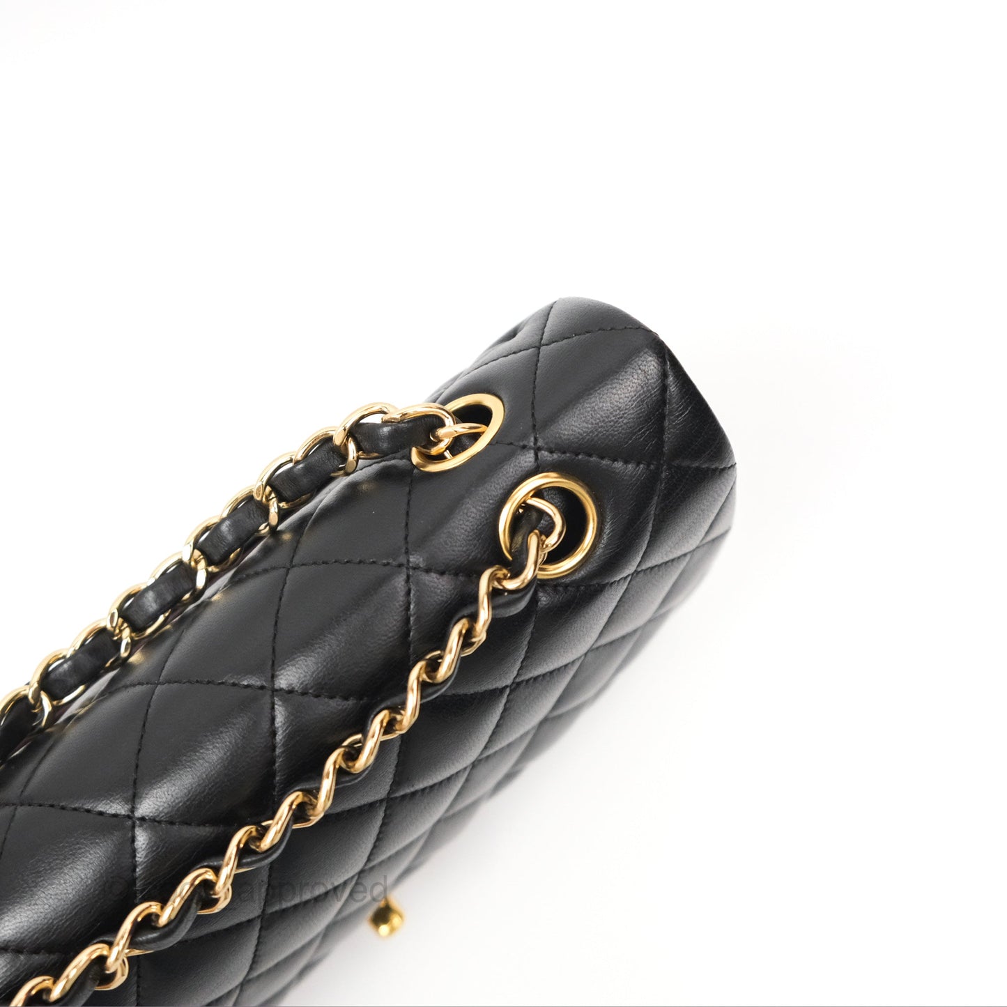 Chanel Classic M/L Medium Flap Quilted Black Lambskin 24K Gold Hardware