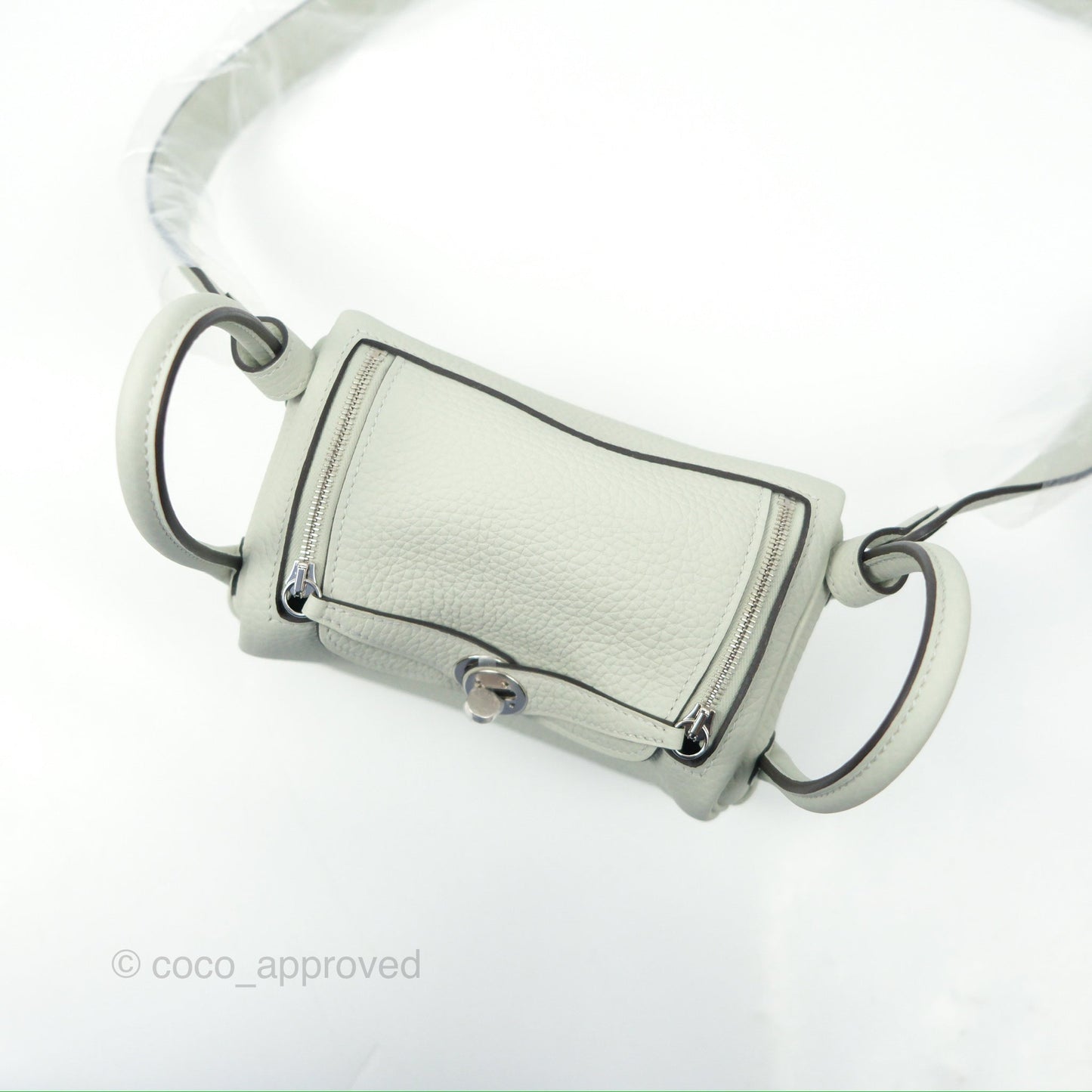 Hermès Mini Lindy 20 Gris Neve Clemence Palladium Hardware