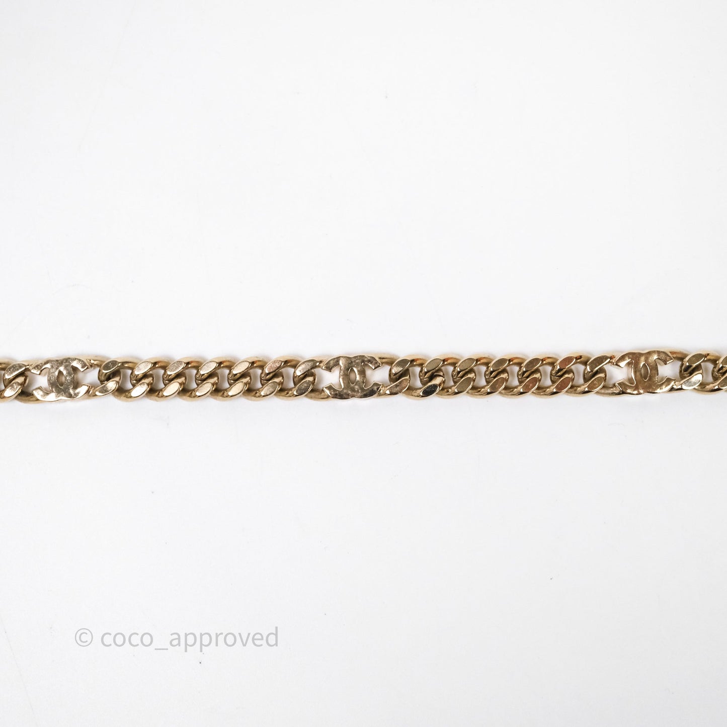 Chanel White CC Logo Chocker Gold Tone 22S