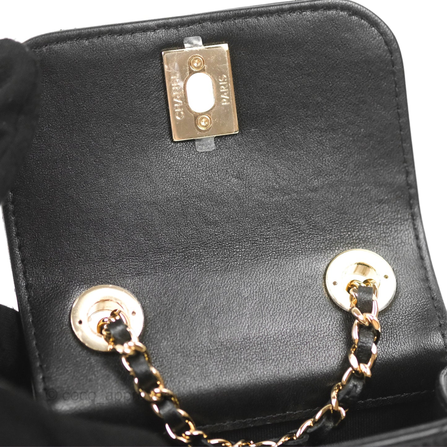 Chanel Mini Quilted Clutch With Chain Black Lambskin Gold Hardware