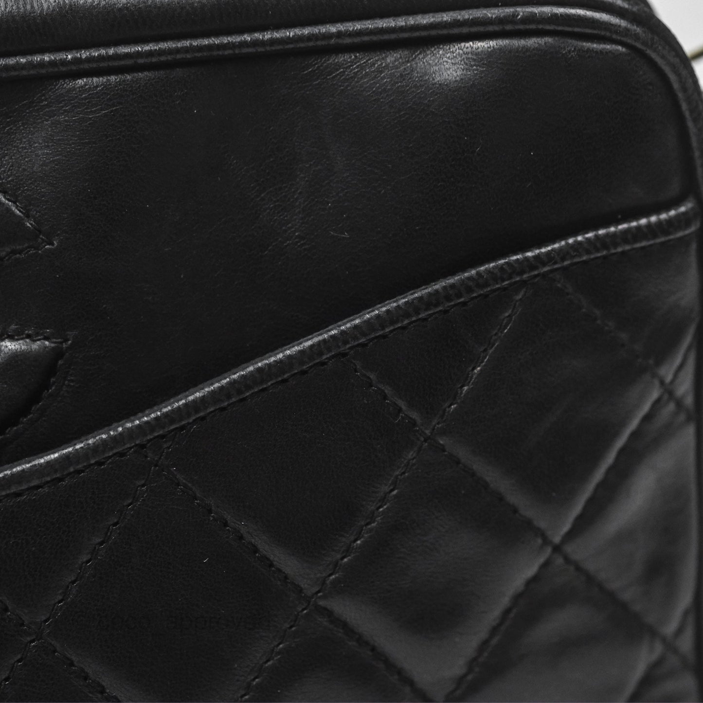 Chanel Vintage Camera Bag Black Lambskin Gold Hardware
