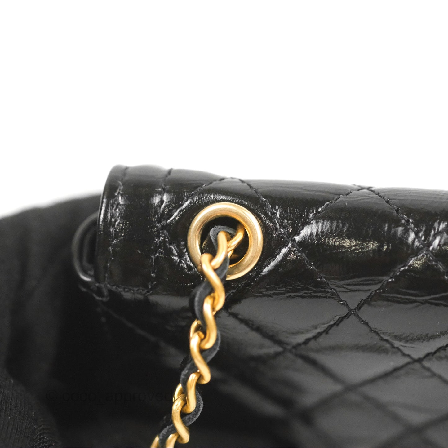 Chanel Waist Belt Bag Black Glazed Aged Calfskin Aged Gold Hardware