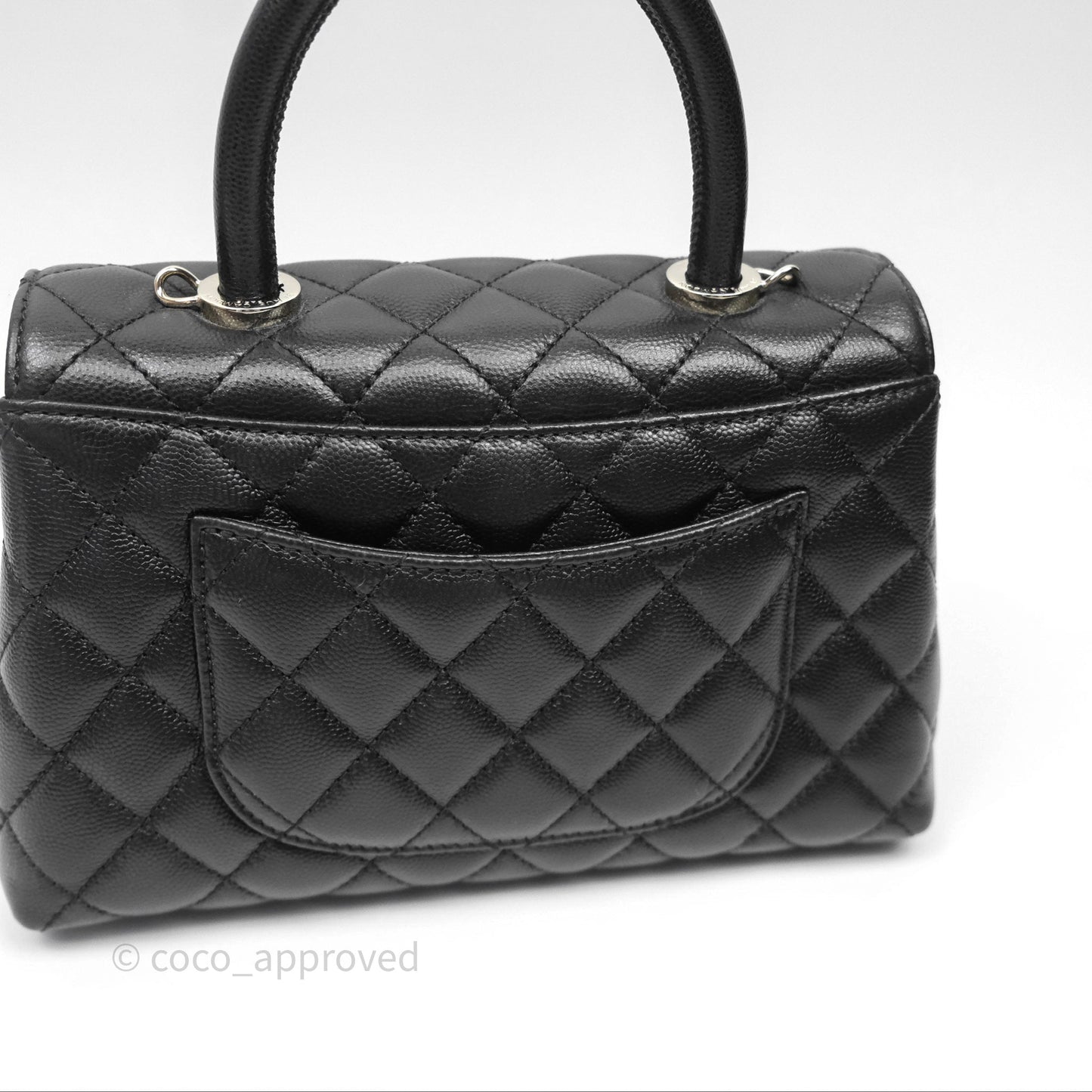 Chanel Small Coco Handle Quilted Black Caviar Gold Hardware