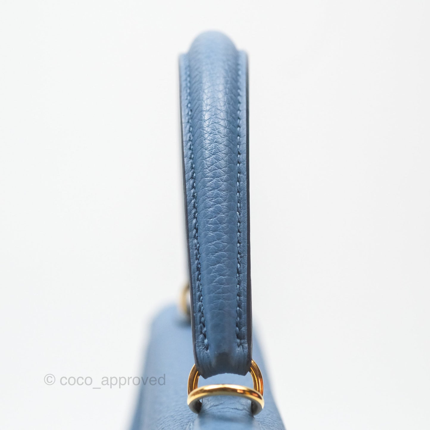 Hermes Kelly 25 Togo Bleu Azur 7R Gold Hardware