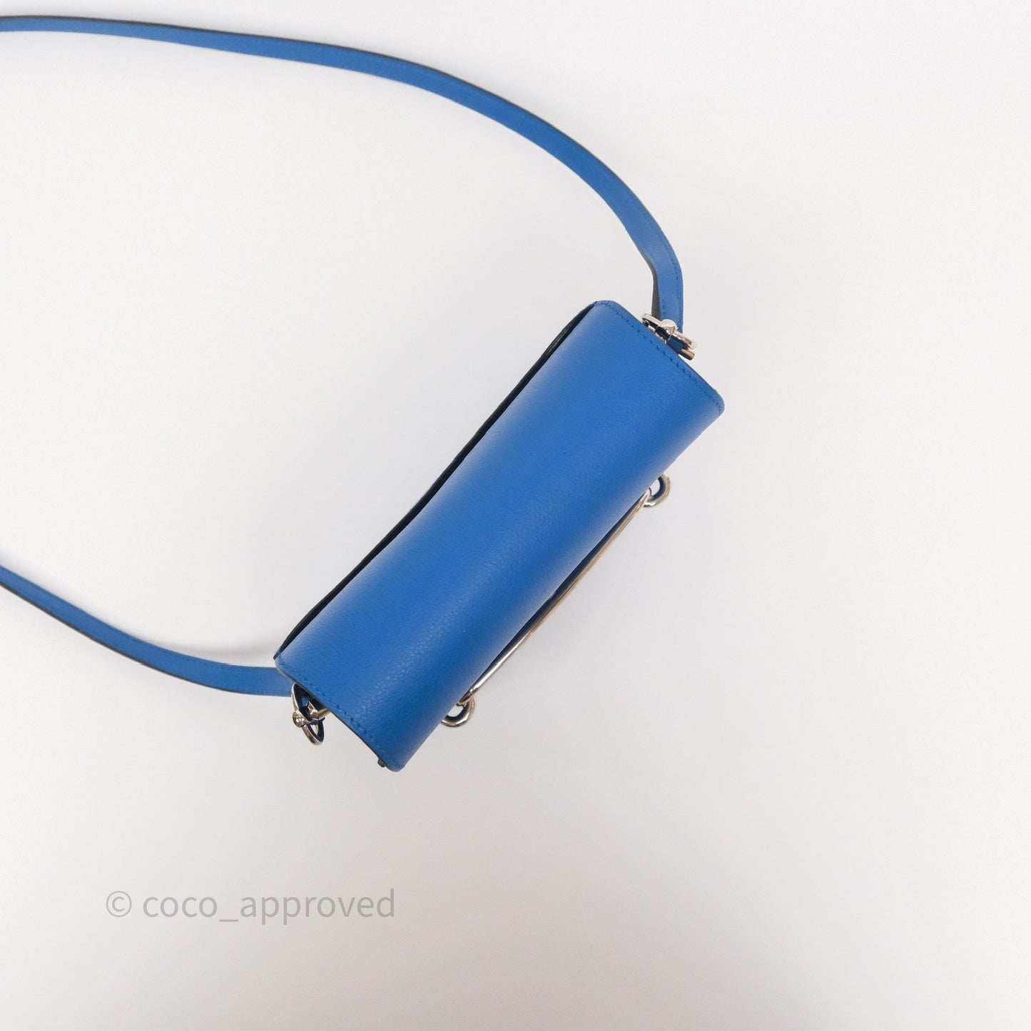 Hermès Roulis Mini 18 Blue Zellige I7 Evercolor Palladium Hardware
