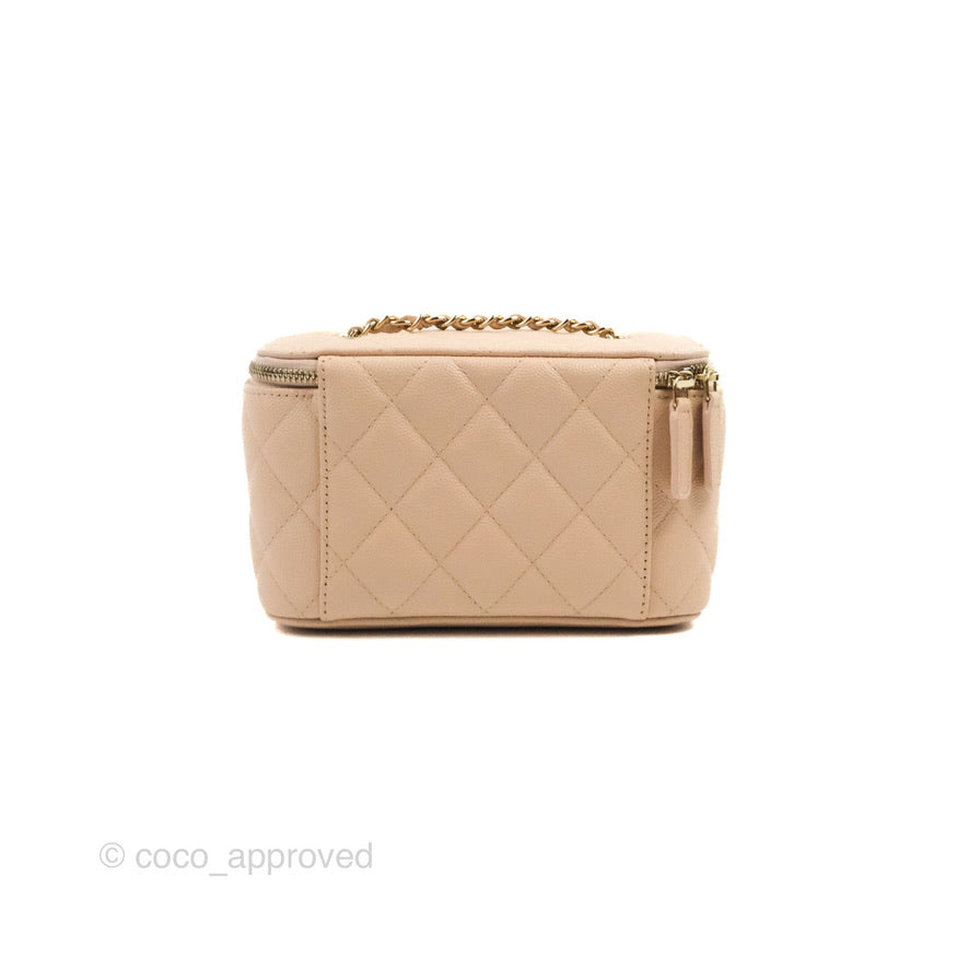 Chanel Classic Vanity with Chain Light Pink Caviar Gold Hardware