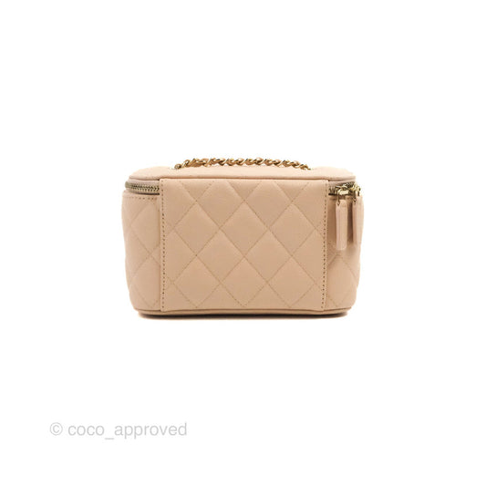 Chanel Classic Vanity with Chain Light Pink Caviar Gold Hardware