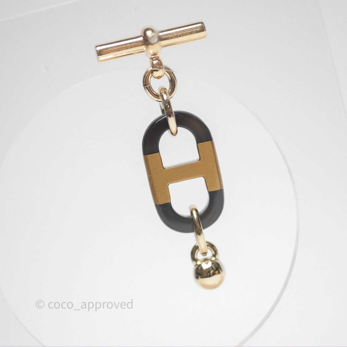 Hermès Sur Mer Earrings Small Model Black/ Gold Tone