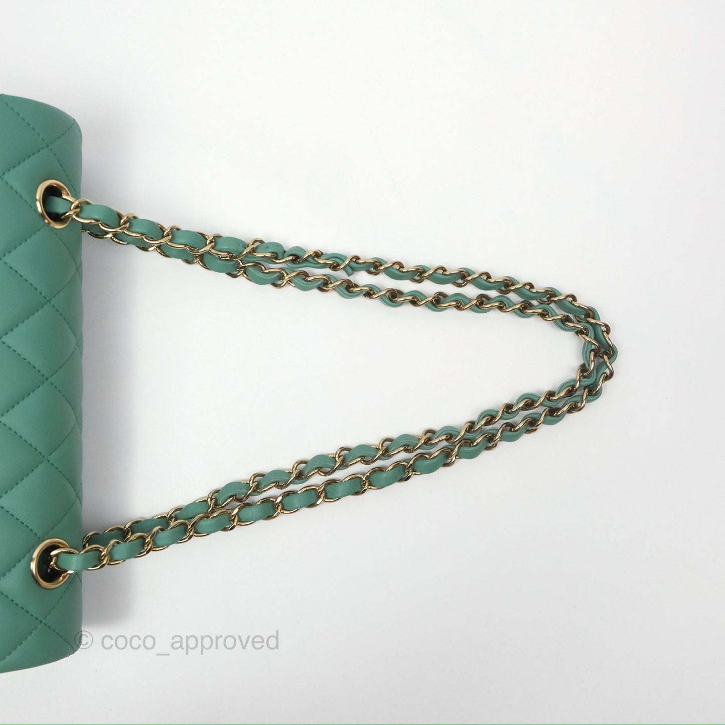 Chanel Small S/M Classic Flap Green Lambskin Gold Hardware