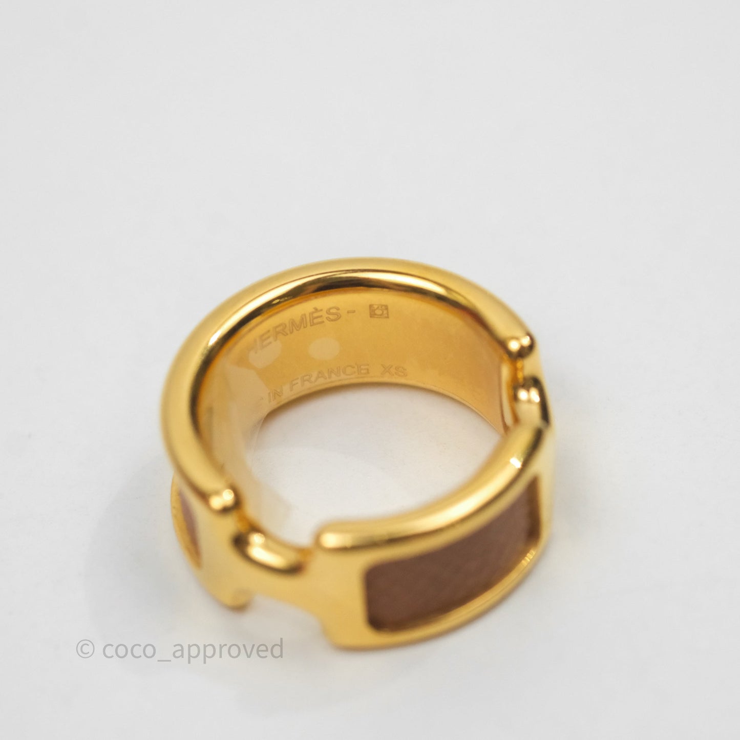 Hermès Olympe Ring Small Model Gold 37 Epsom Gold Hardware