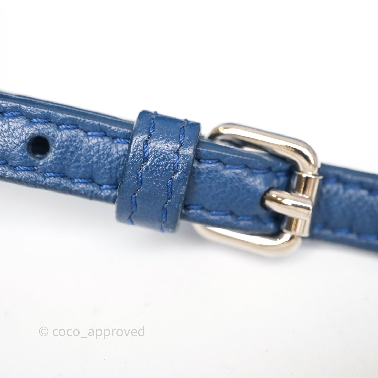 Fendi Nappa Mini Peekaboo Bag Blue Silver Hardware