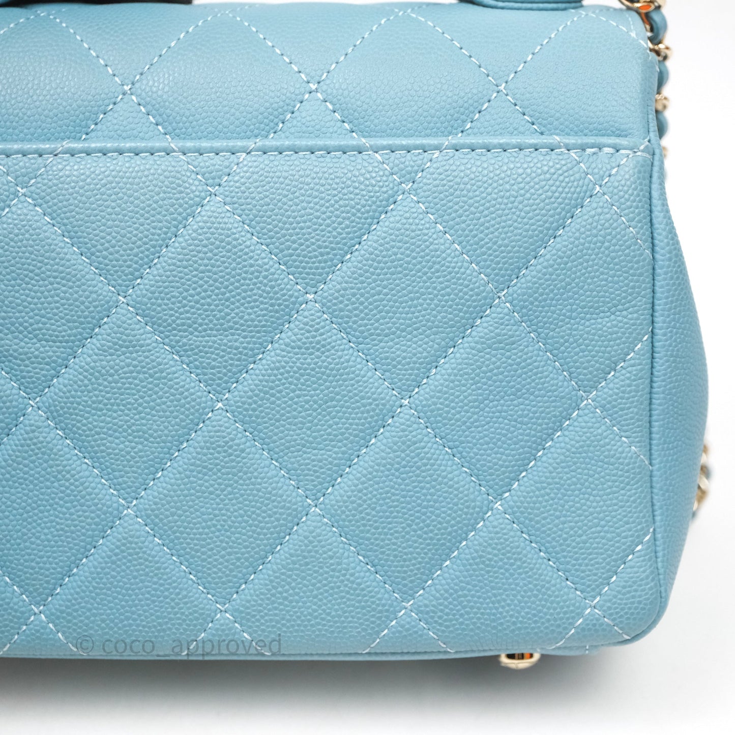 Chanel Small Quilted Business Affinity Flap Caviar Blue Gold Hardware