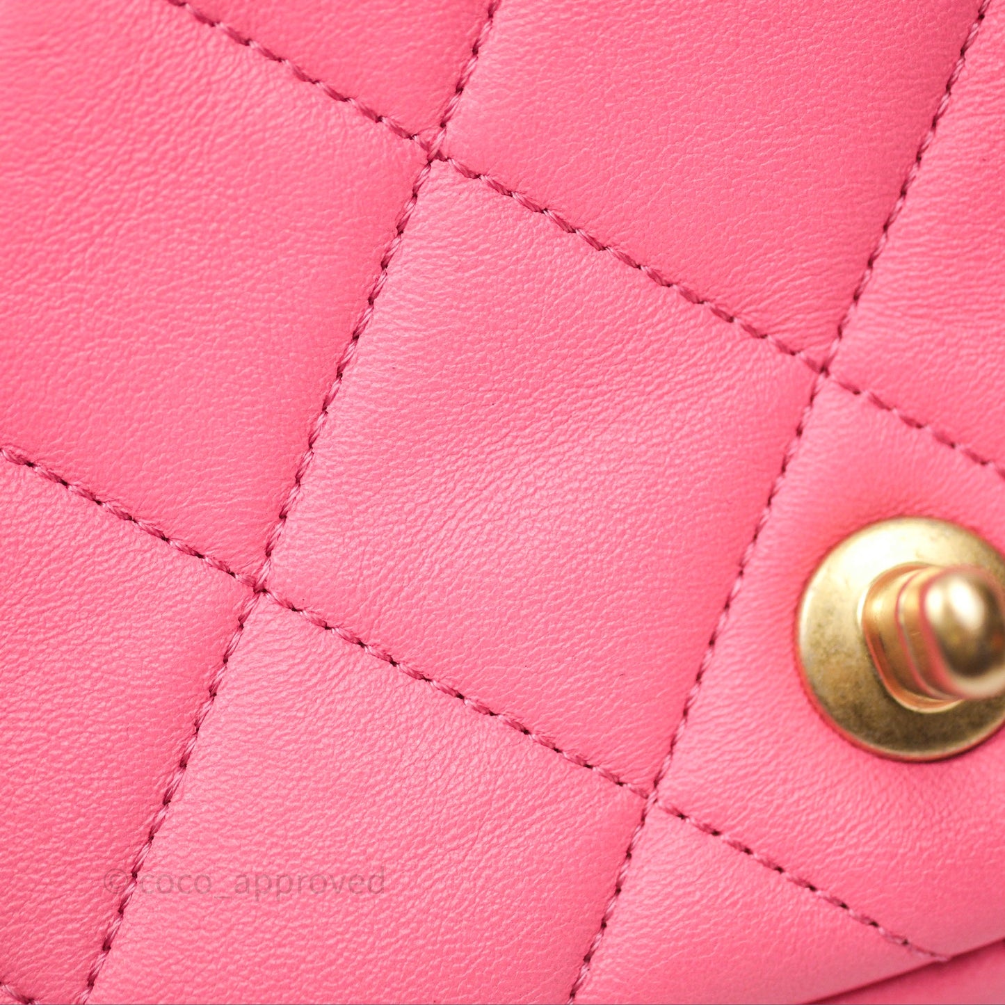 Chanel Quilted Mini CC Funky Town Flap Pink Lambskin Aged Gold Hardware