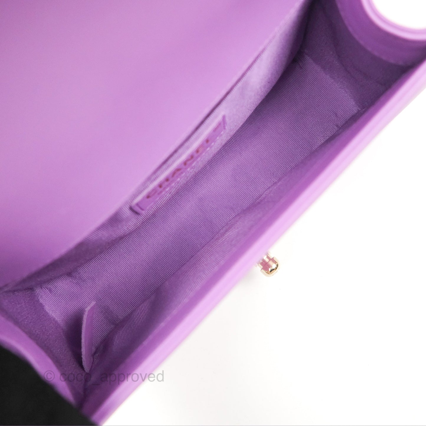 Chanel Chevron Small Boy Purple Calfskin Gold Hardwa