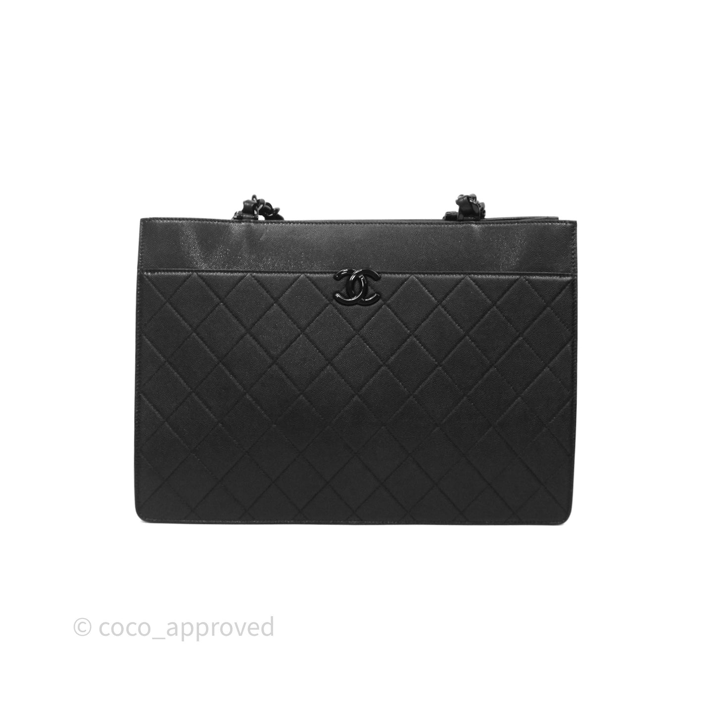 Chanel So Black Quilted Caviar Tote bag