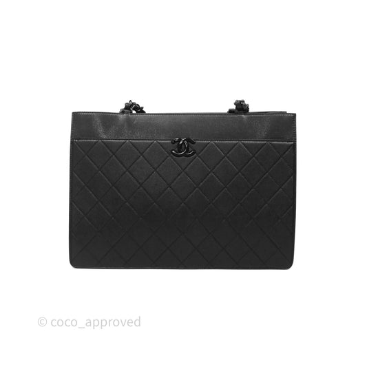 Chanel So Black Quilted Caviar Tote bag
