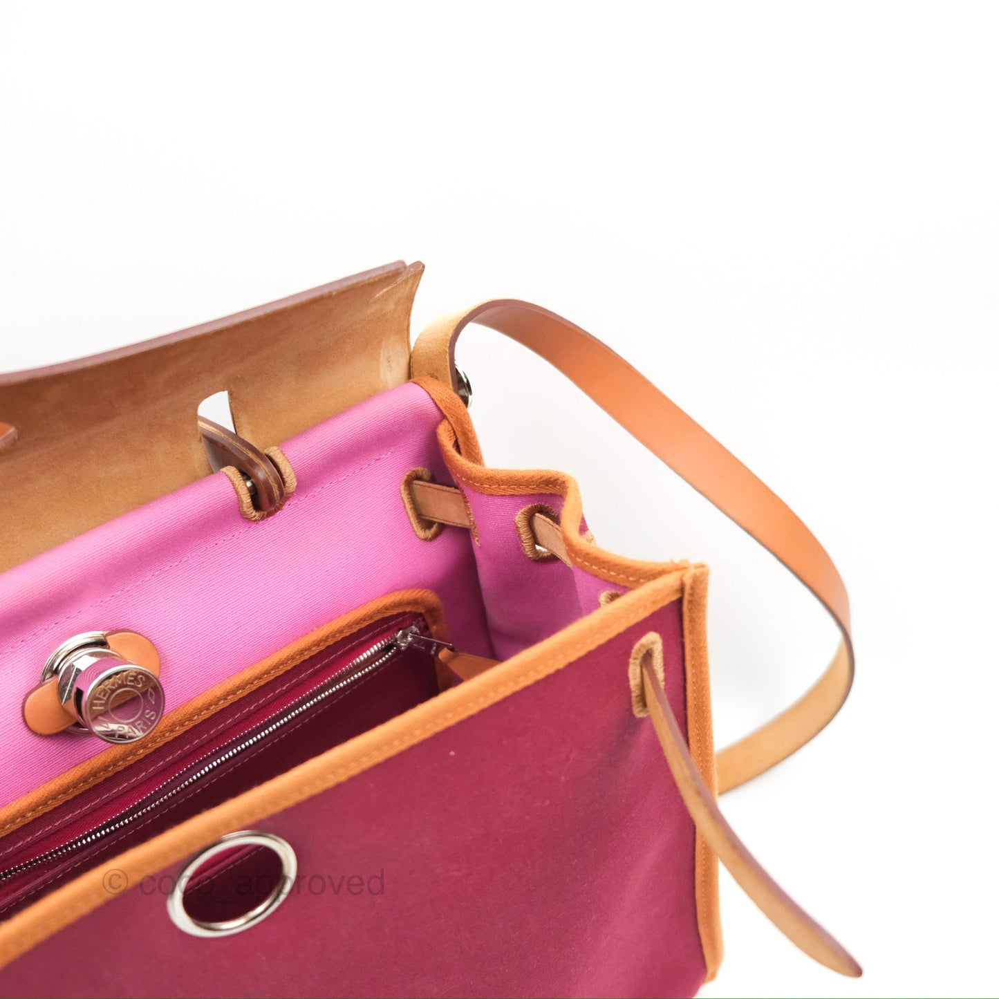 Hermès Herbag Zip 31 Retourne Rose Bubblegum Rubis Nature Canvas Palladium Hardware
