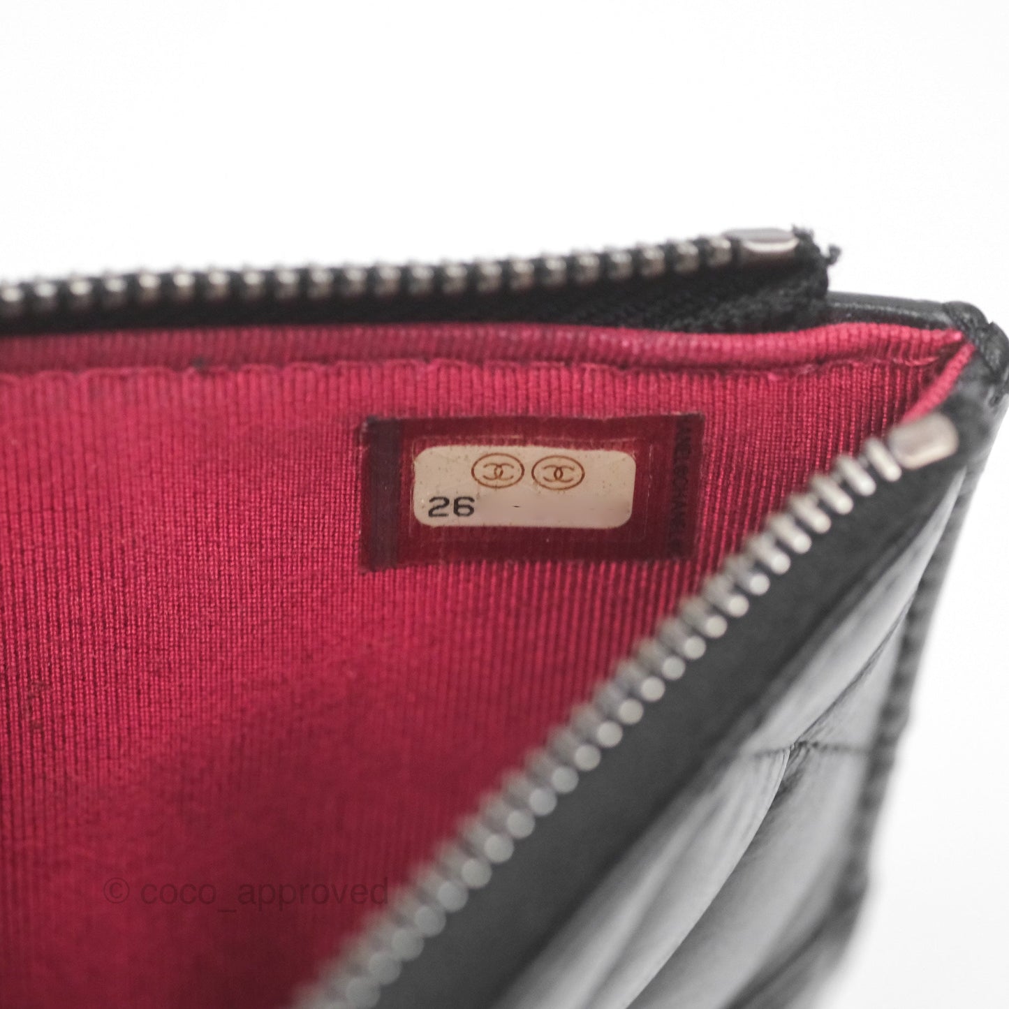 Chanel Quilted Gabrielle Zip Pouch Black Calfskin