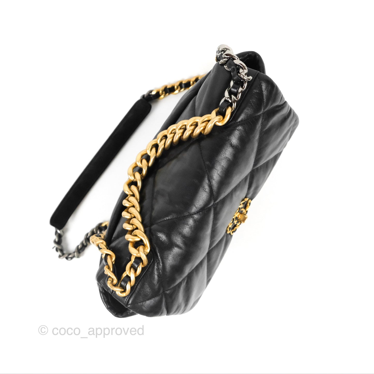Chanel 19 Medium Black Goatskin Mixed Hardware