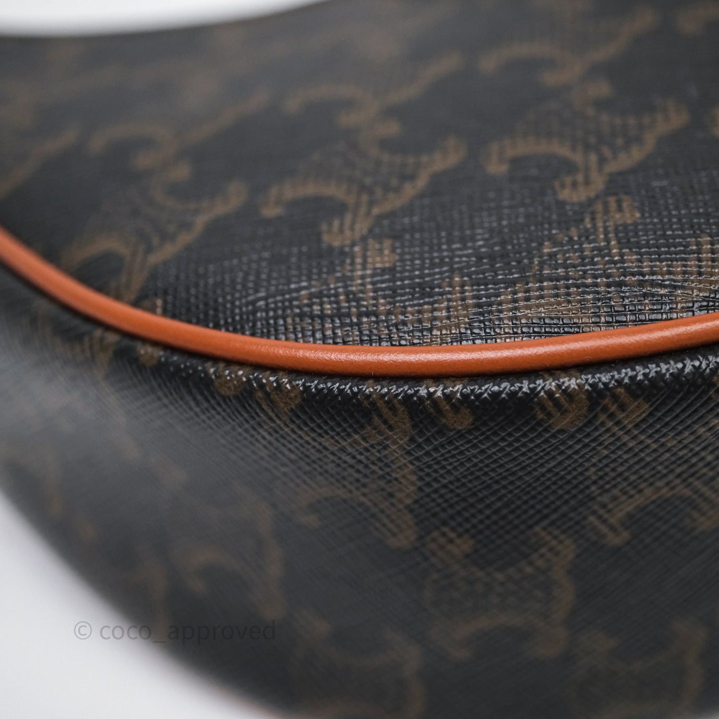 Celine Medium Ava Triomphe Bag Triomphe Canvas Tan Calfskin