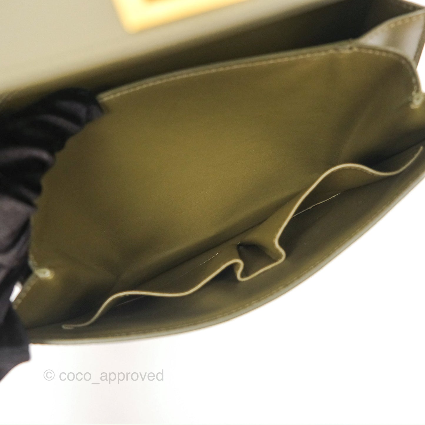 Celine Medium Classic Box Flap Dark Olive Green Box Calfskin Gold Hardware