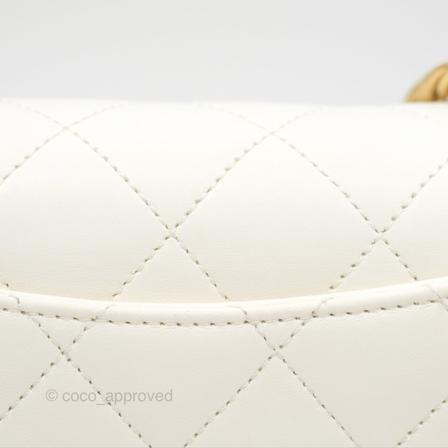 Chanel Mini Flap Bag with Enamel Charm Chain White Lambskin Gold Hardware