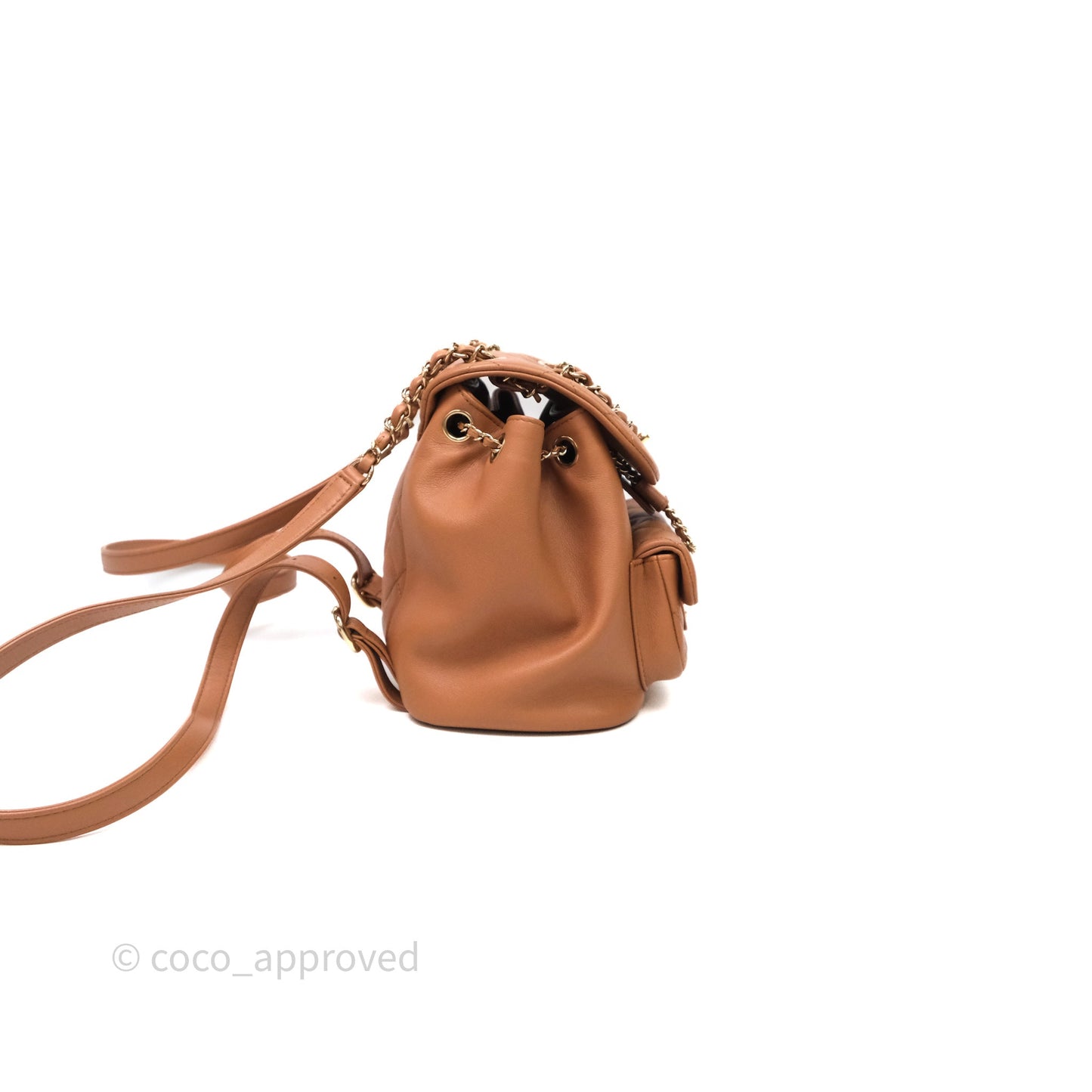 Chanel Small Duma Drawstring Backpack Camel Calfskin