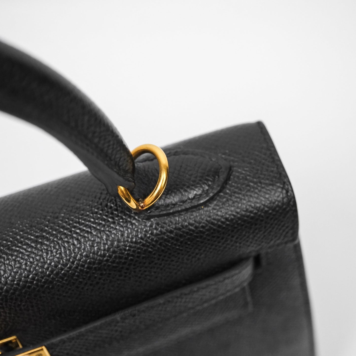 Hermès Kelly 25 Black Noir 89 Epsom Gold Hardware
