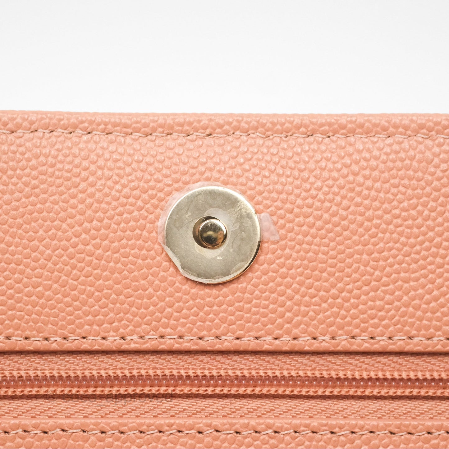 Chanel Quilted Wallet On Chain WOC Rosy Beige Caviar Gold Hardware