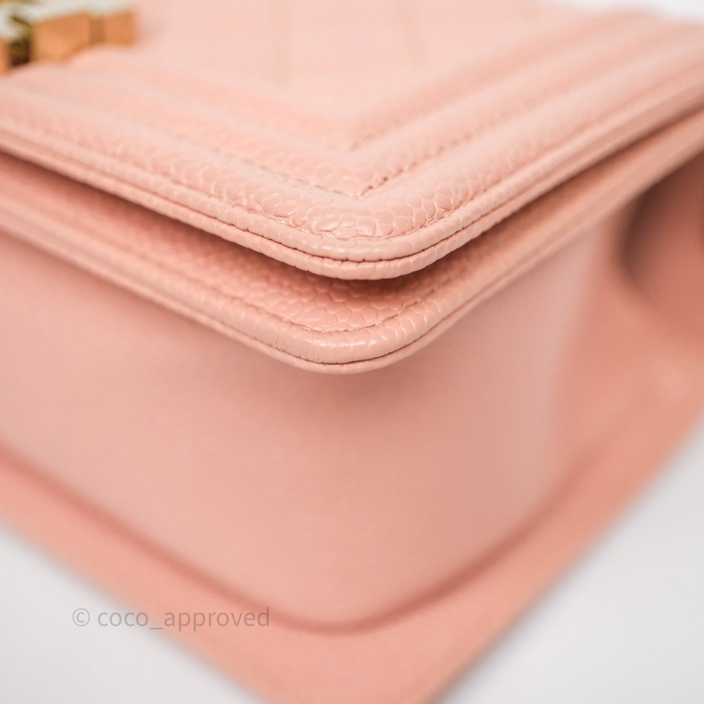 Chanel Small Boy Quilted Pink Caviar Gold Hardware