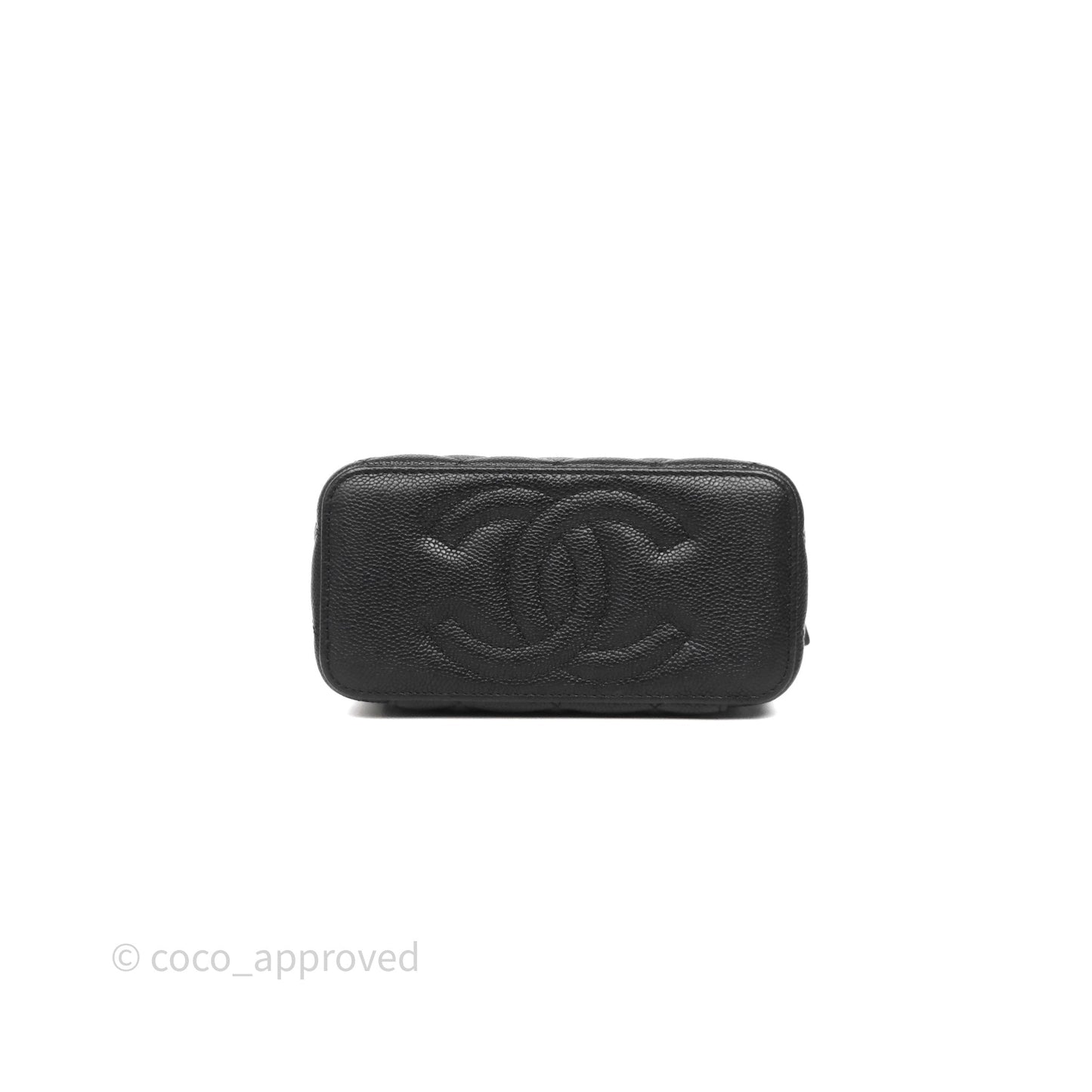 Chanel Vanity with Heart Adjustable Chain Black Caviar Aged Gold Hardware
