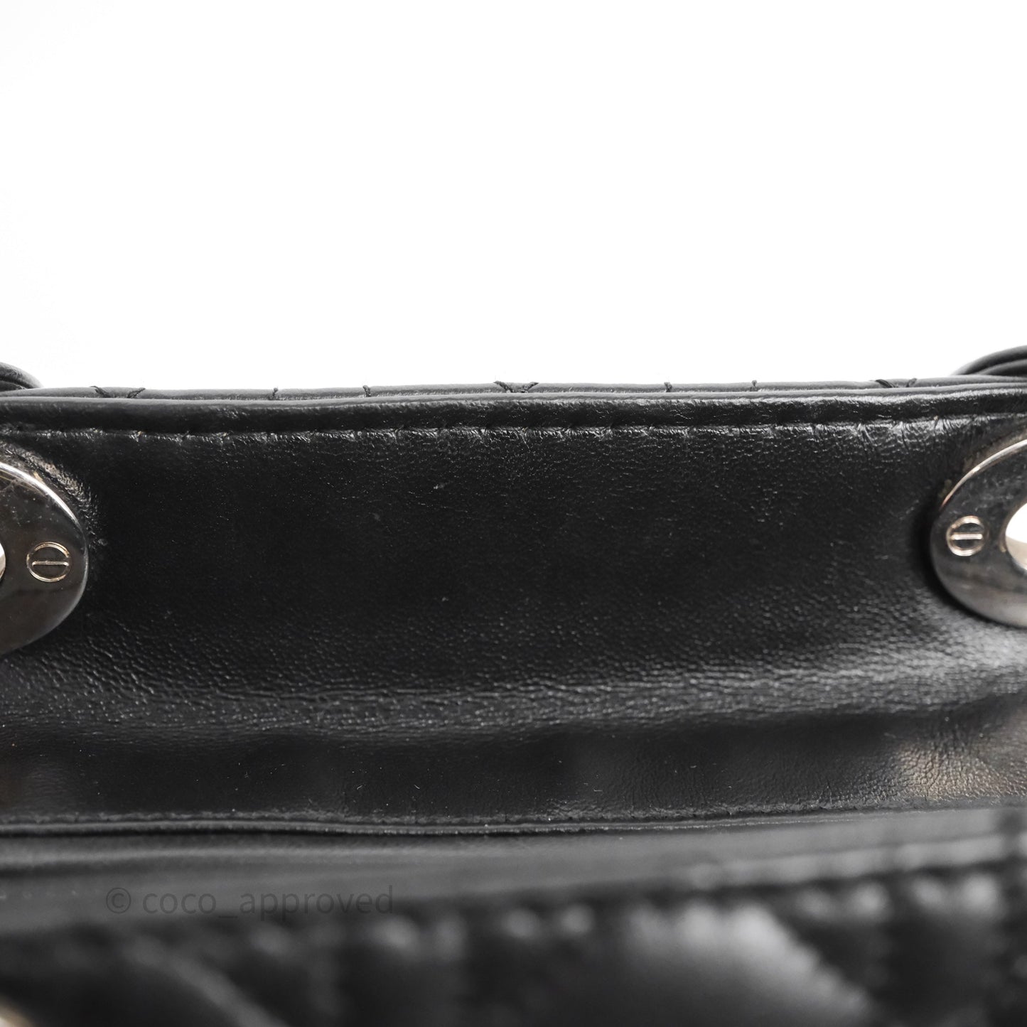 Christian Dior Medium Lady Dior Black Lambskin Silver Hardware