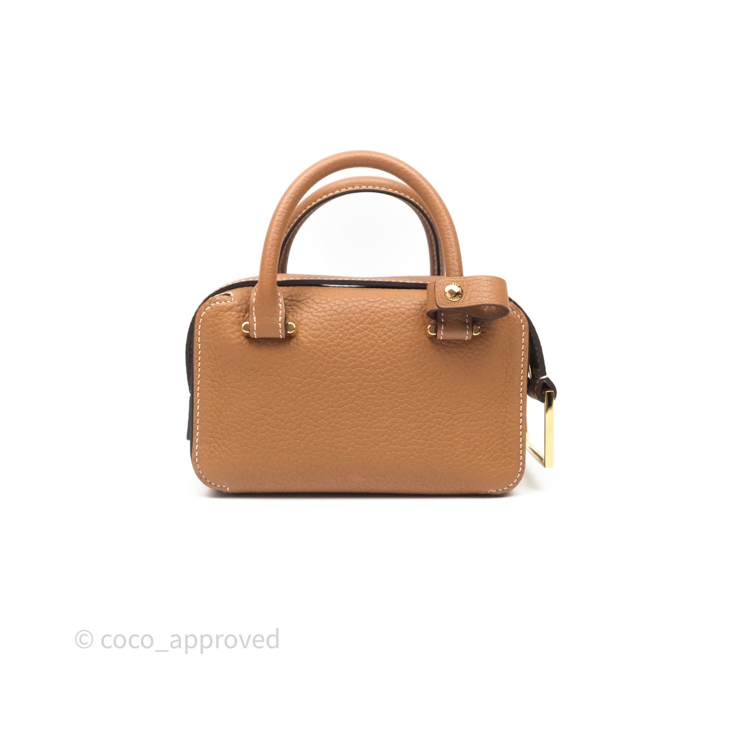 Delvaux Cool Box Nano Taurillon Soft Grained Calfskin Vegetal Ivory Gold Hardware