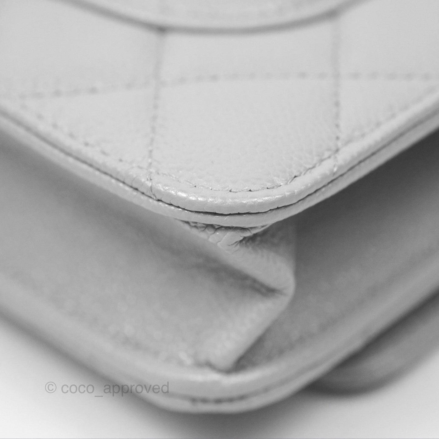 Chanel Quilted Classic Wallet on Chain WOC Grey Caviar Gold Hardware