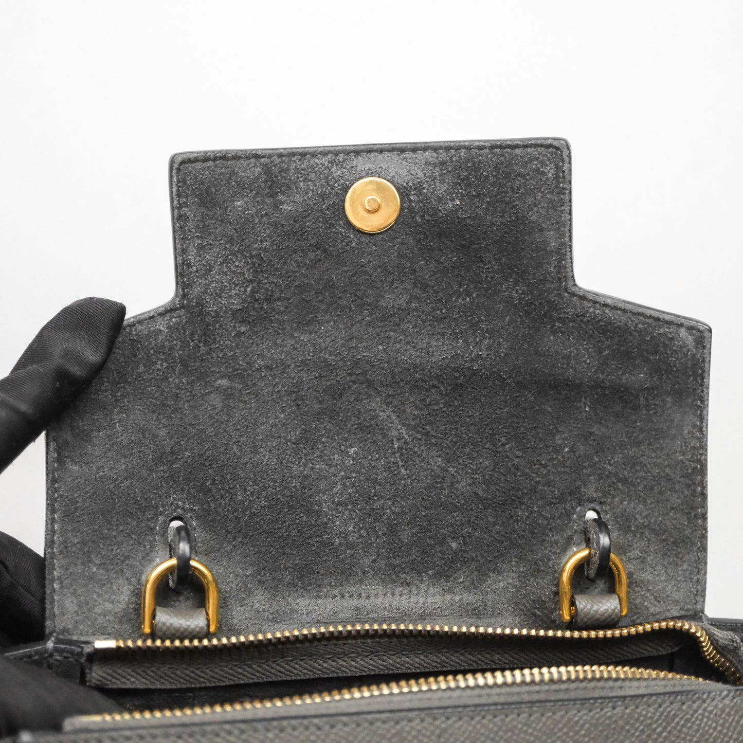 Celine Nano Belt Bag Grey Grained Calfskin Gold Hardware