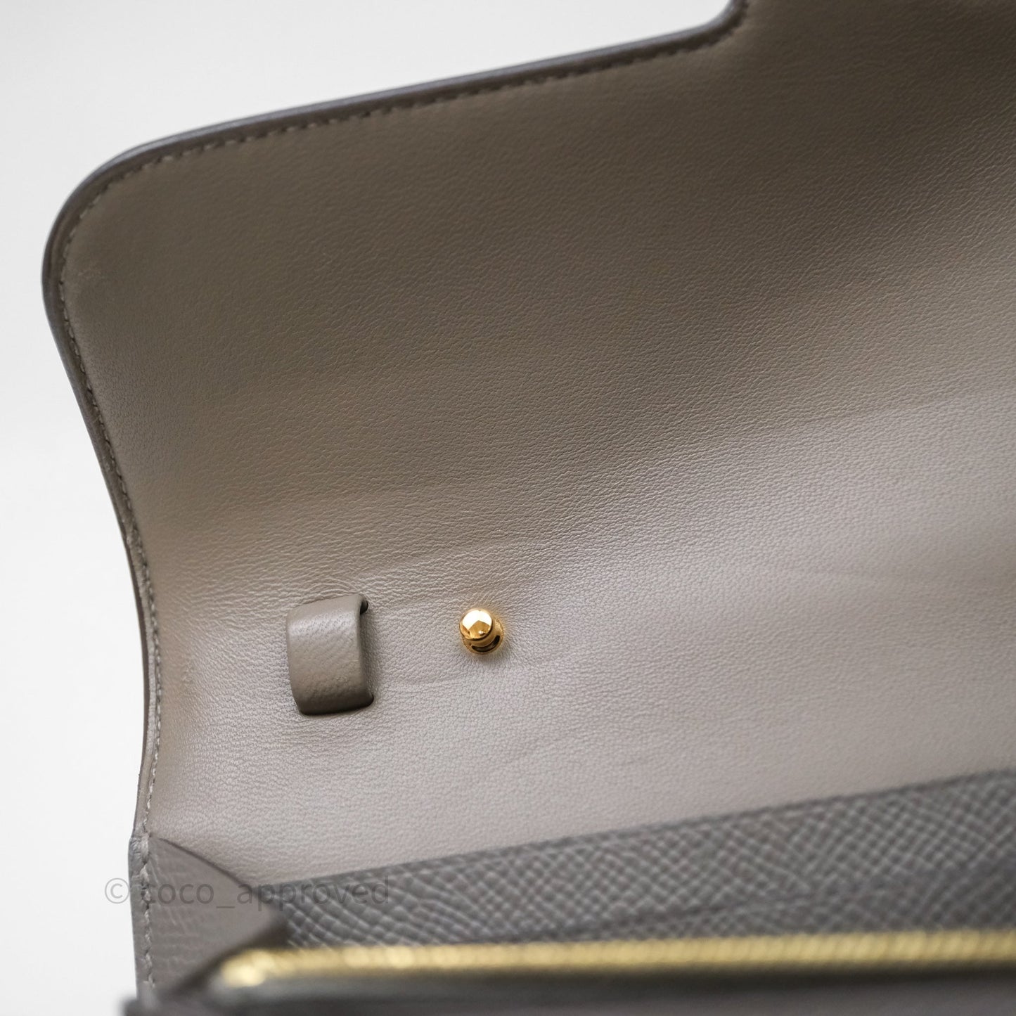 Hermès Constance Long To Go Wallet Gris Meyer 0L Epsom Gold Hardware