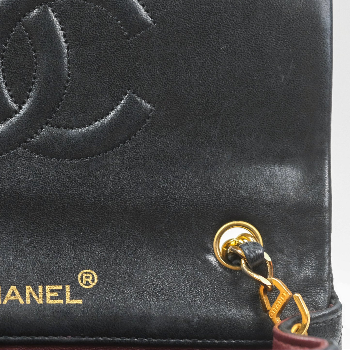 Chanel Vintage Mini Single Full Flap Bag Black Lambskin 24K Gold Hardware