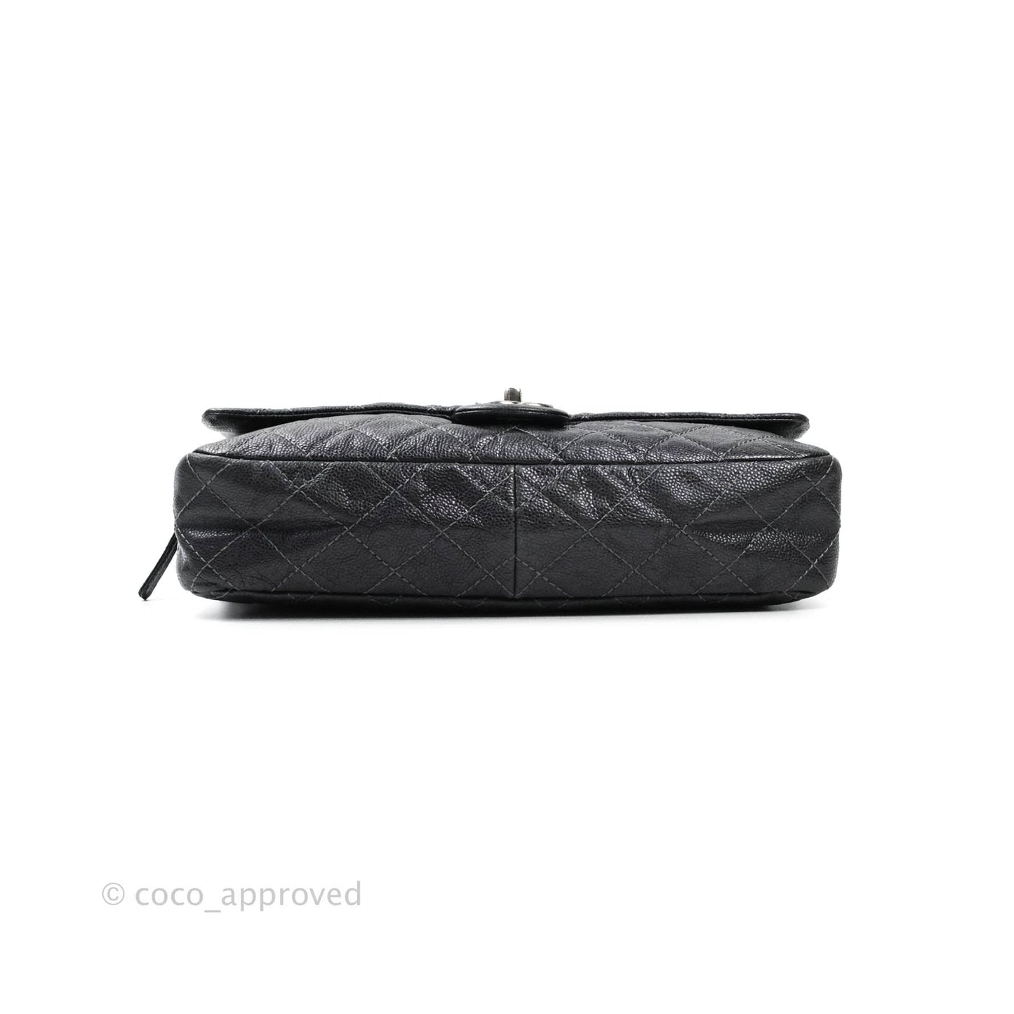 Chanel Jumbo Easy Flap Bag Caviar Dark Grey Ruthenium Hardware