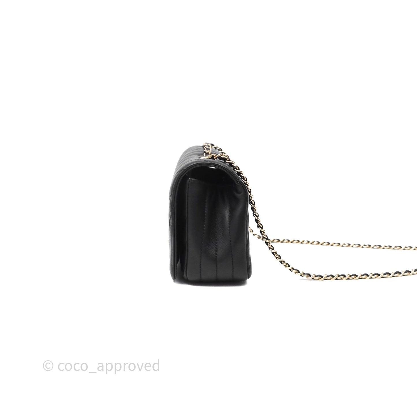 Chanel Small Statement Chevron Flap Bag Black Gold Hardware