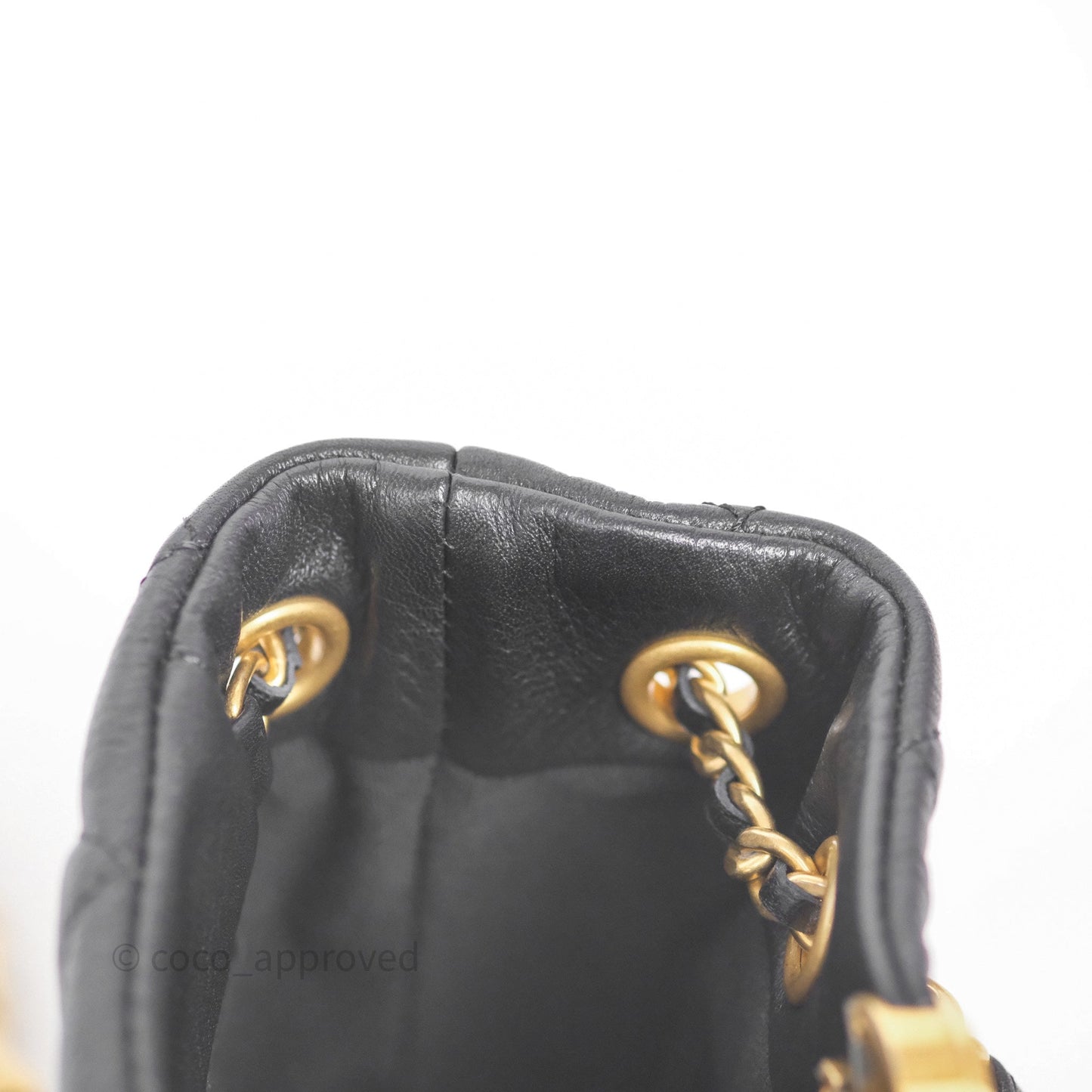 Chanel Mini Backpack Black Crumpled Calfskin Aged Gold Hardware 23A