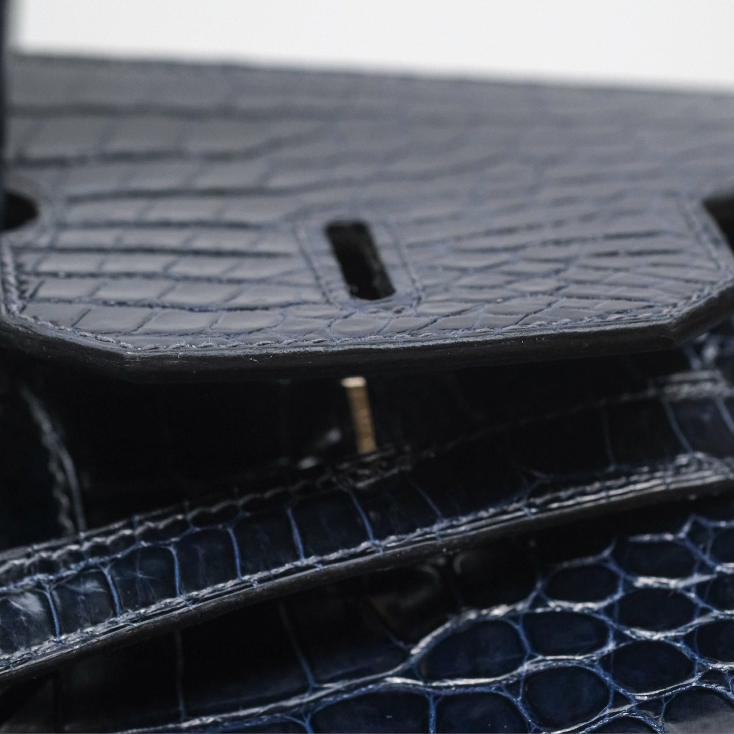Hermès Birkin 35 Porosus Marine 78 Palladium Hardware
