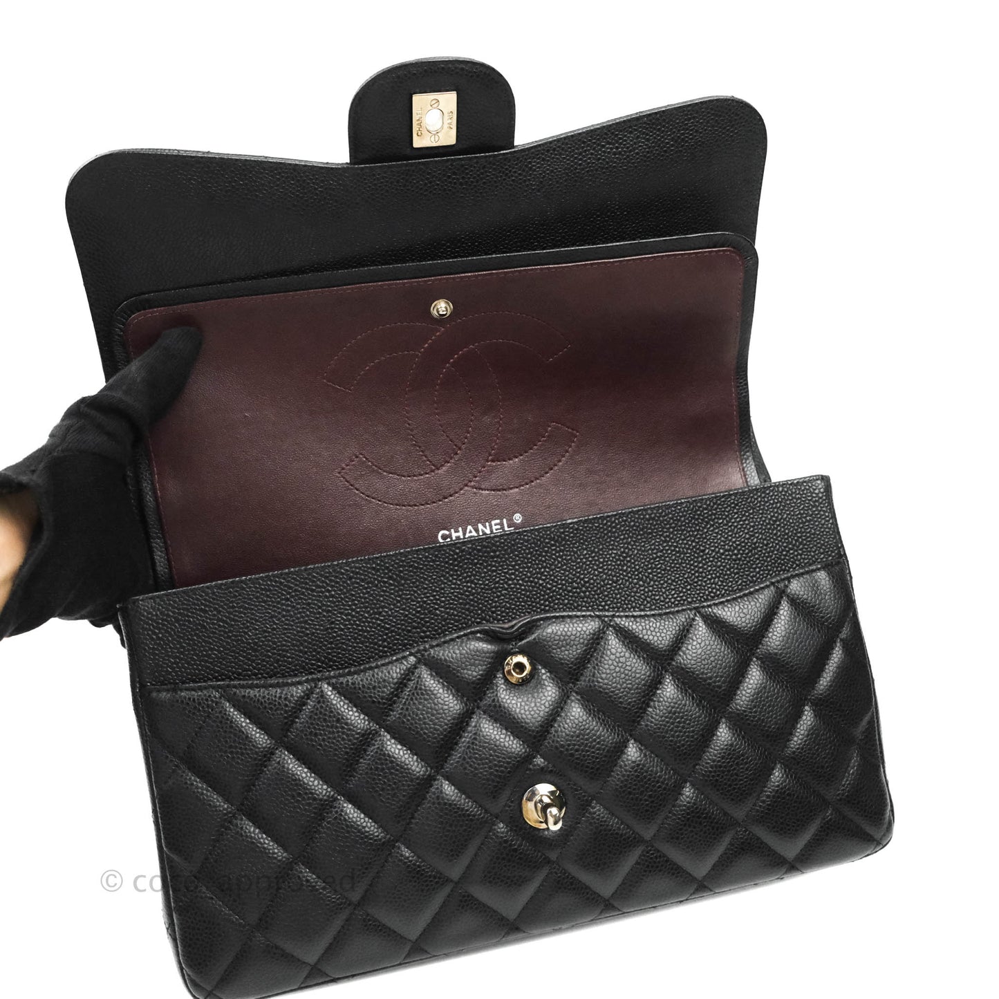 Chanel Jumbo Double Flap Black Caviar Silver Hardware⁣⁣