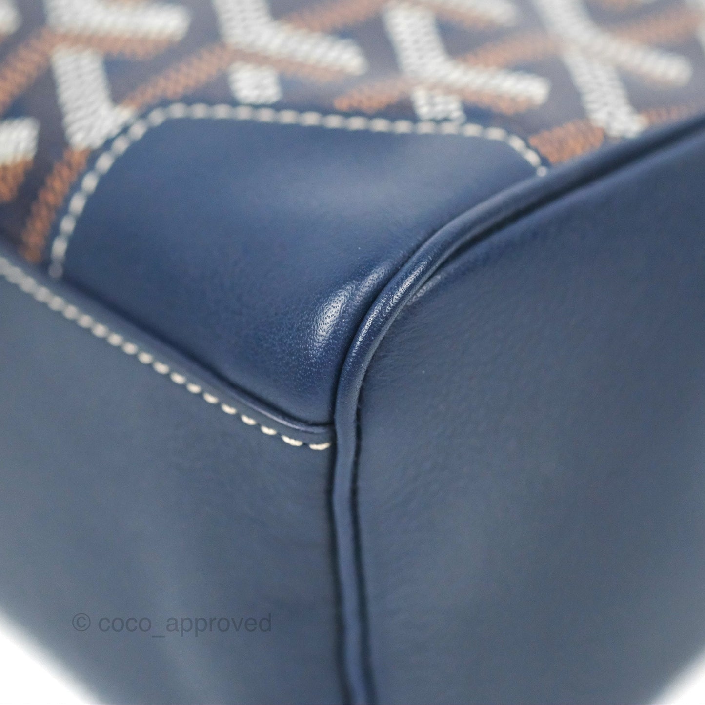 Goyard Saïgon Mini Bag Navy Goyardine Canvas/Chevroches Calfskin