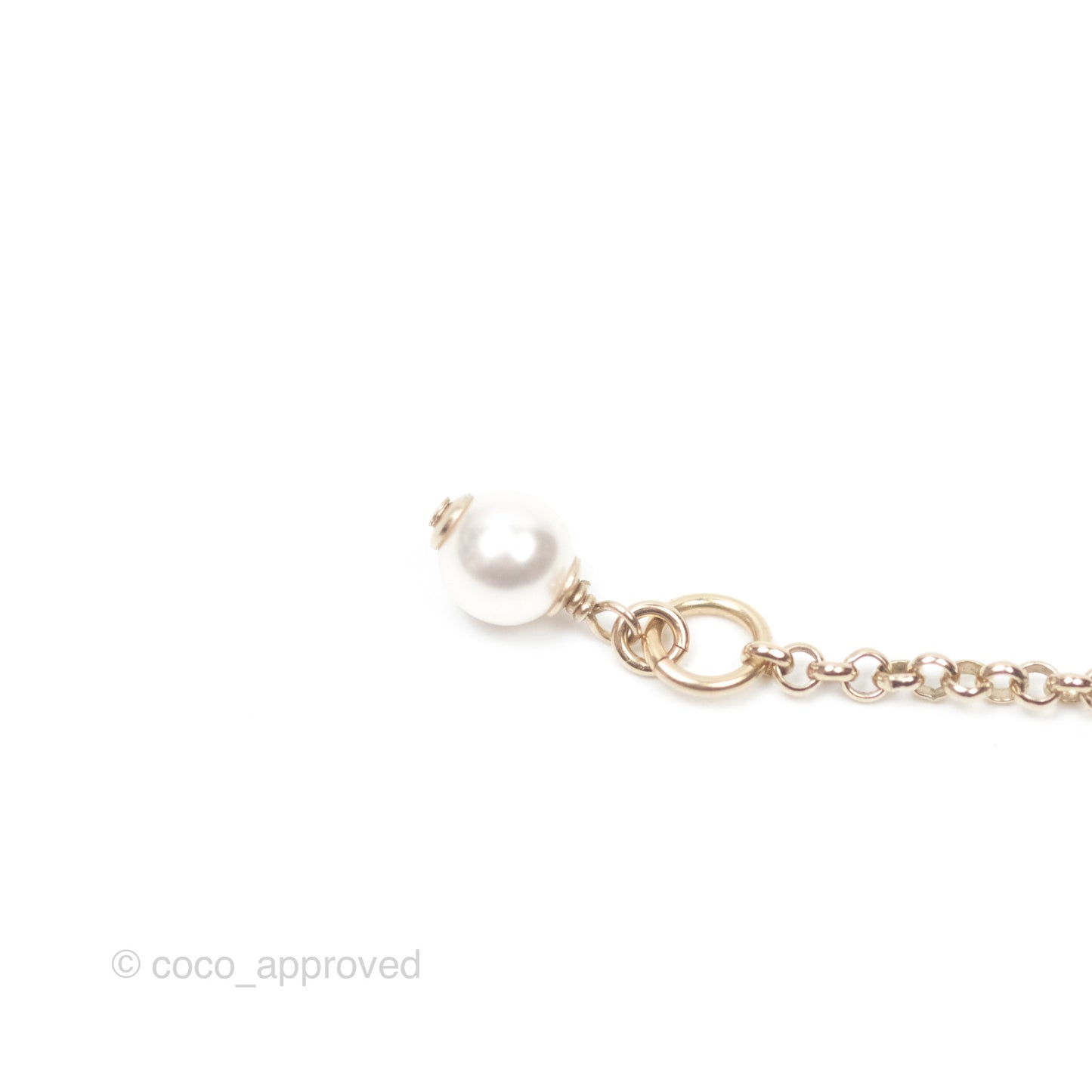 Chanel CC Pearl Necklace Gold Tone 20K