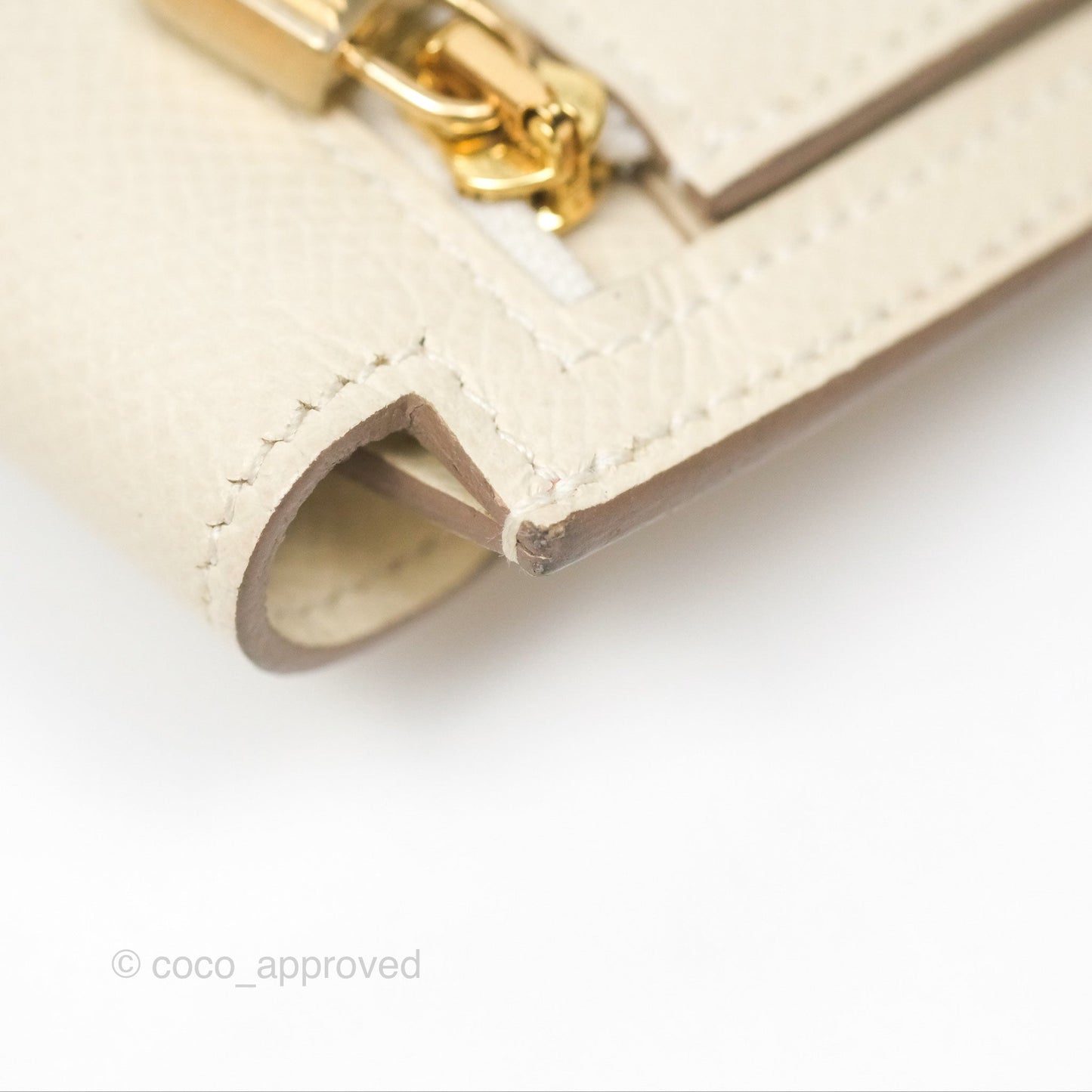 Hermès Kelly Pocket Compact Wallet Nata I2 Gold Hardware