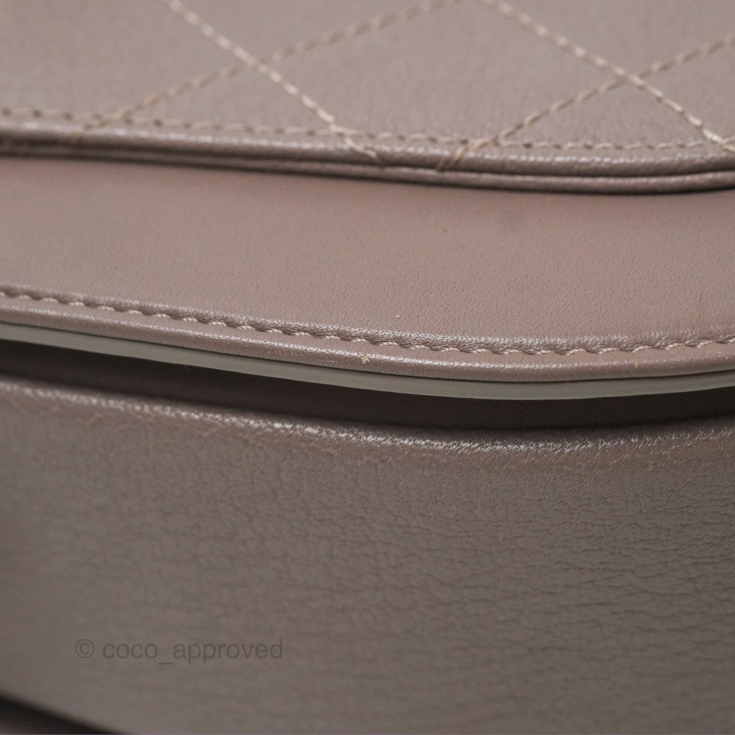 Chanel Coco Curve Flap Burnished Lilac Grey Calfskin Goatskin Antique Gold Hardware