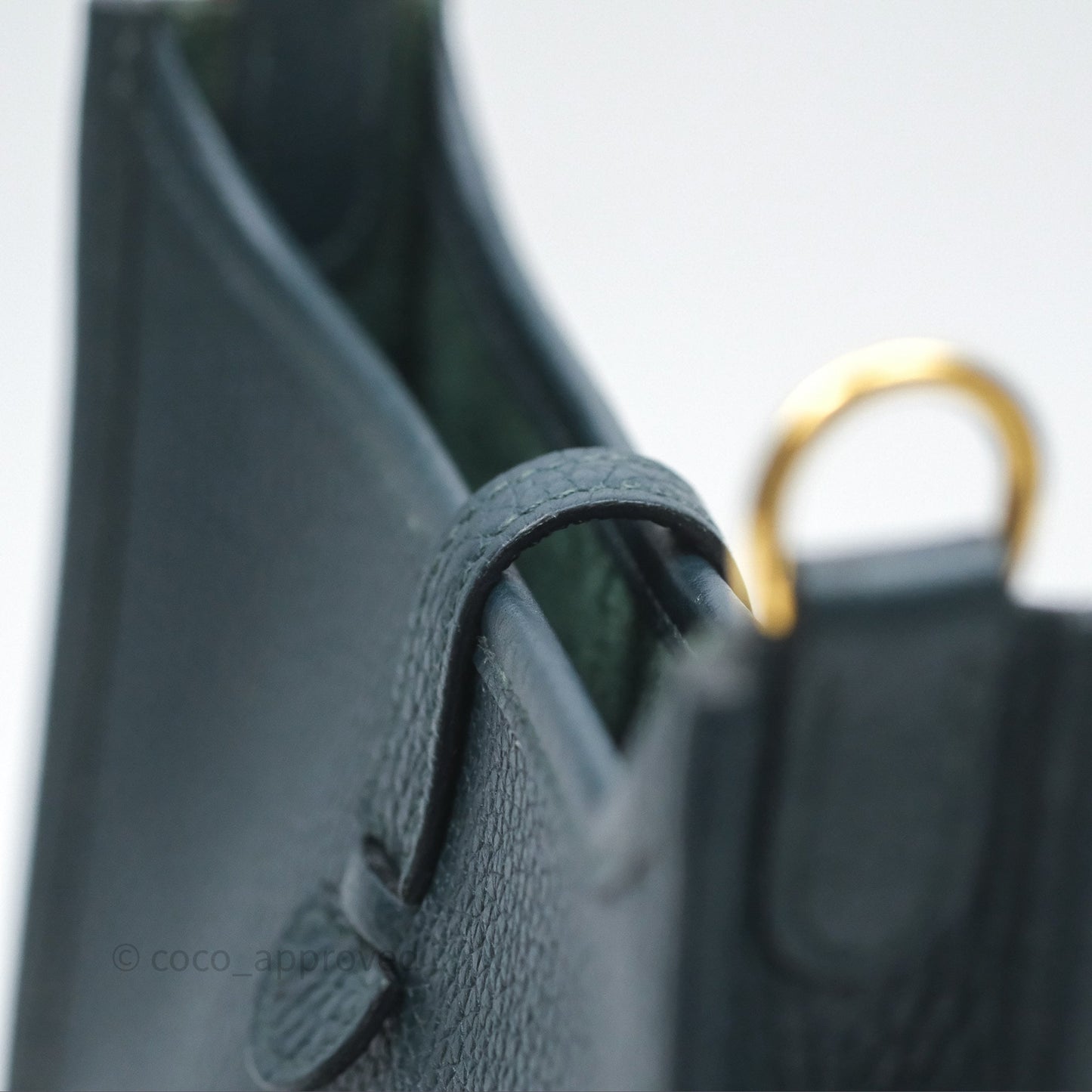 Hermès Mini Evelyne 16 Vert Cypres 6O Clemence Gold Hardware