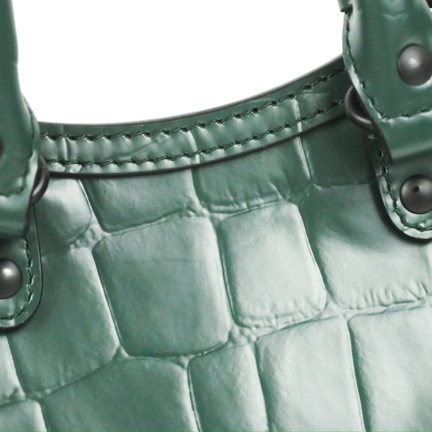 Balenciaga Mini Neo Classic City Bag Green Croc Embossed